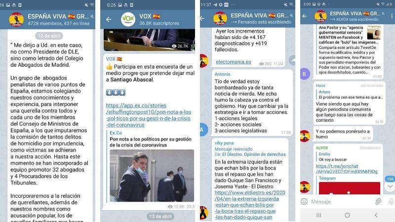 Montaje telegram de apoyo a Vox