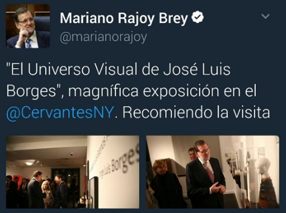 Tuit de Mariano Rajoy sobre Borges