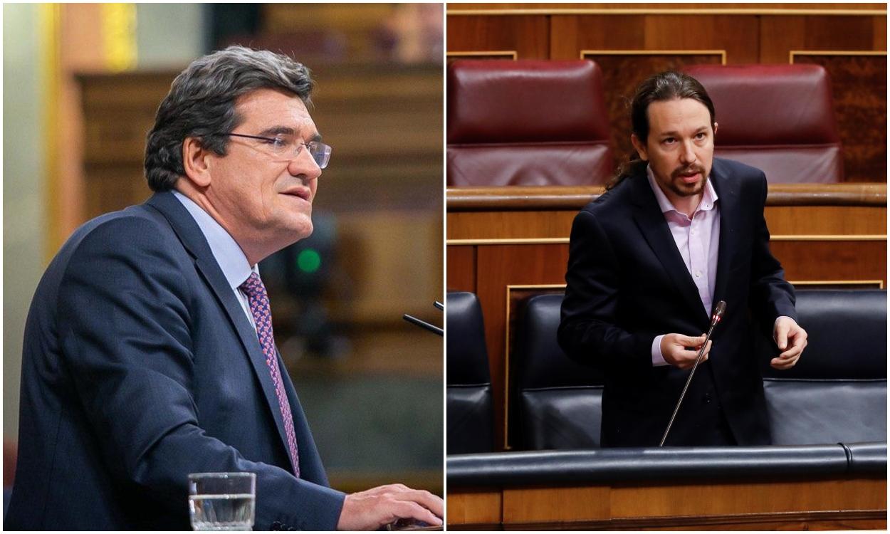 El ministro de Inclusión, Seguridad Social y Migraciones, José Luis Escrivá, y el vicepresidente de Derechos Sociales, Pablo Iglesias