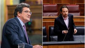 El ministro de Inclusión, Seguridad Social y Migraciones, José Luis Escrivá, y el vicepresidente de Derechos Sociales, Pablo Iglesias