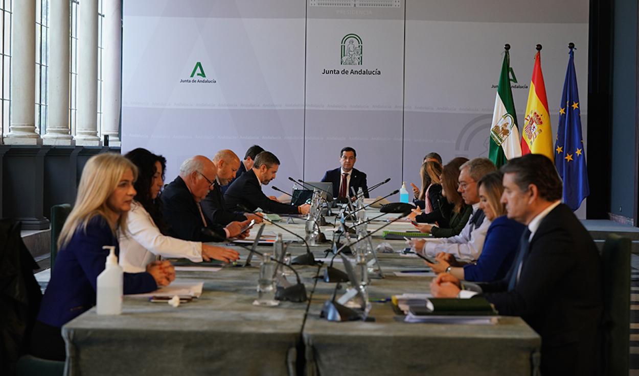 Reunión del Consejo de Gobierno de la Junta de Andalucía, presidido por Juan Manuel Moreno.