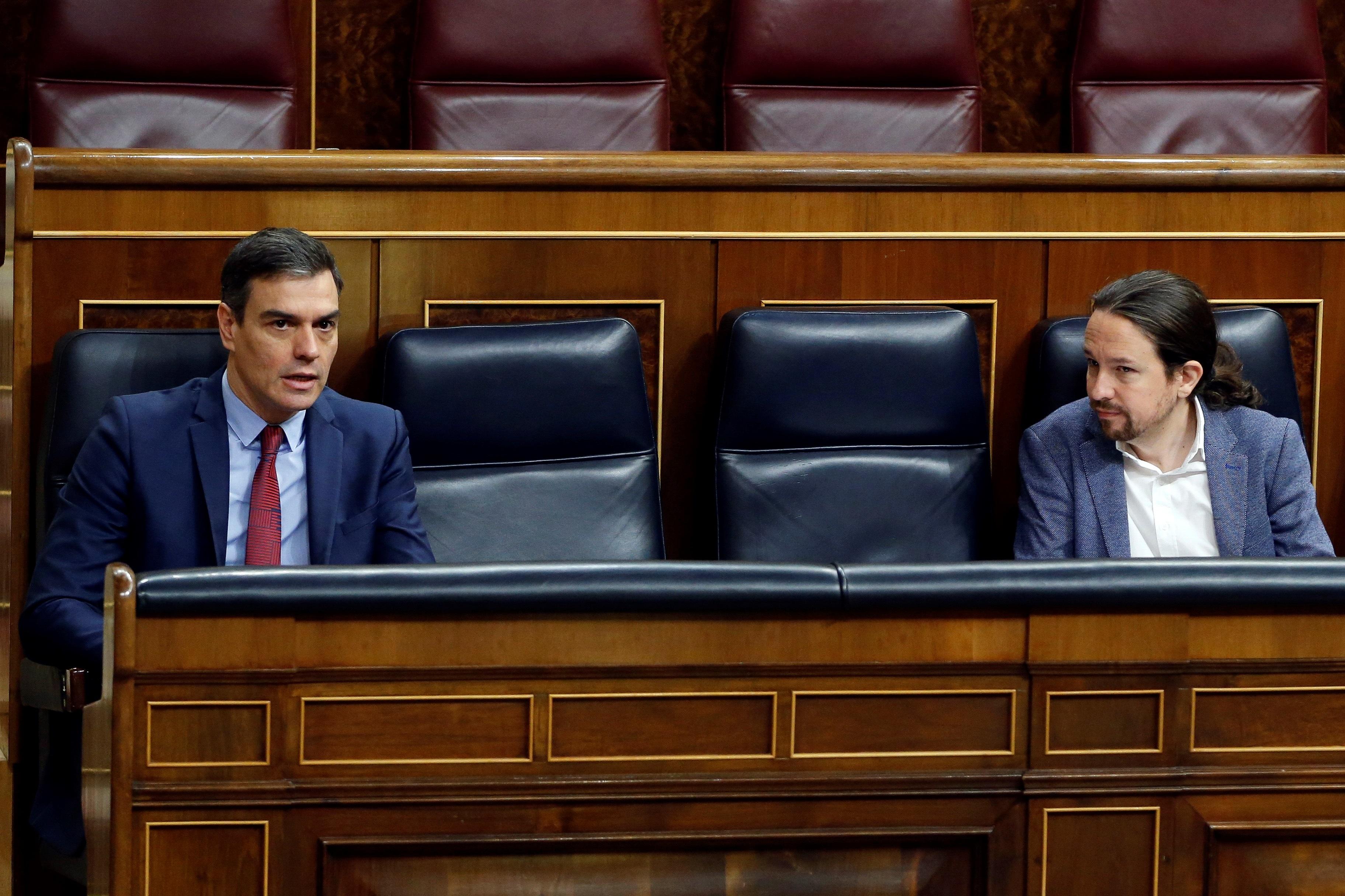 El presidente de Gobierno, Pedro Sánchez y el vicepresidente segundo, Pablo Iglesias. Europa Press