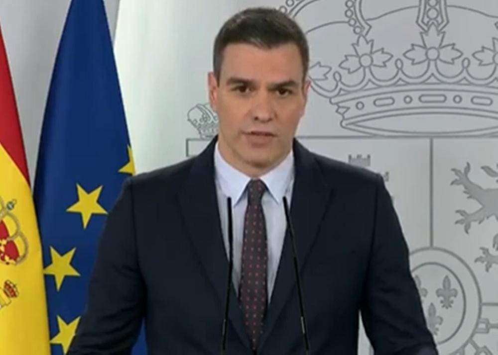 Pedro Sánchez durante su comparecencia de este sábado 18 de abril