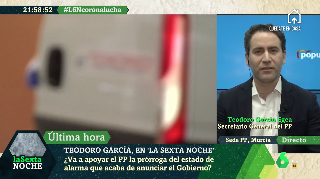 Teodoro García Egea entrevistado en La Sexta Noche