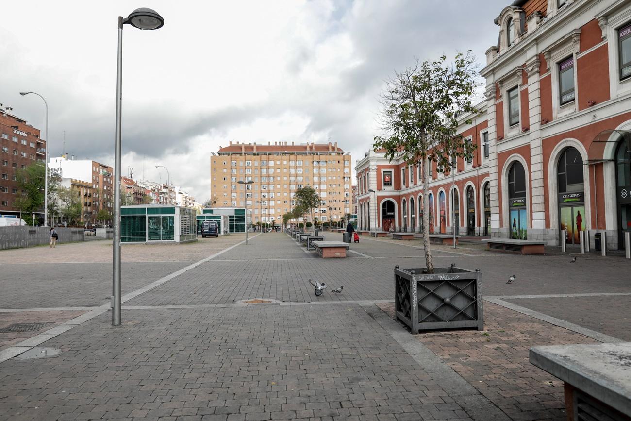 Calle vacía en Madrid durante el estado de alarma