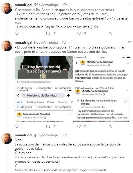 Marcelino Madrigal investiga los bots del Facebook del MInisterio de Sanidad