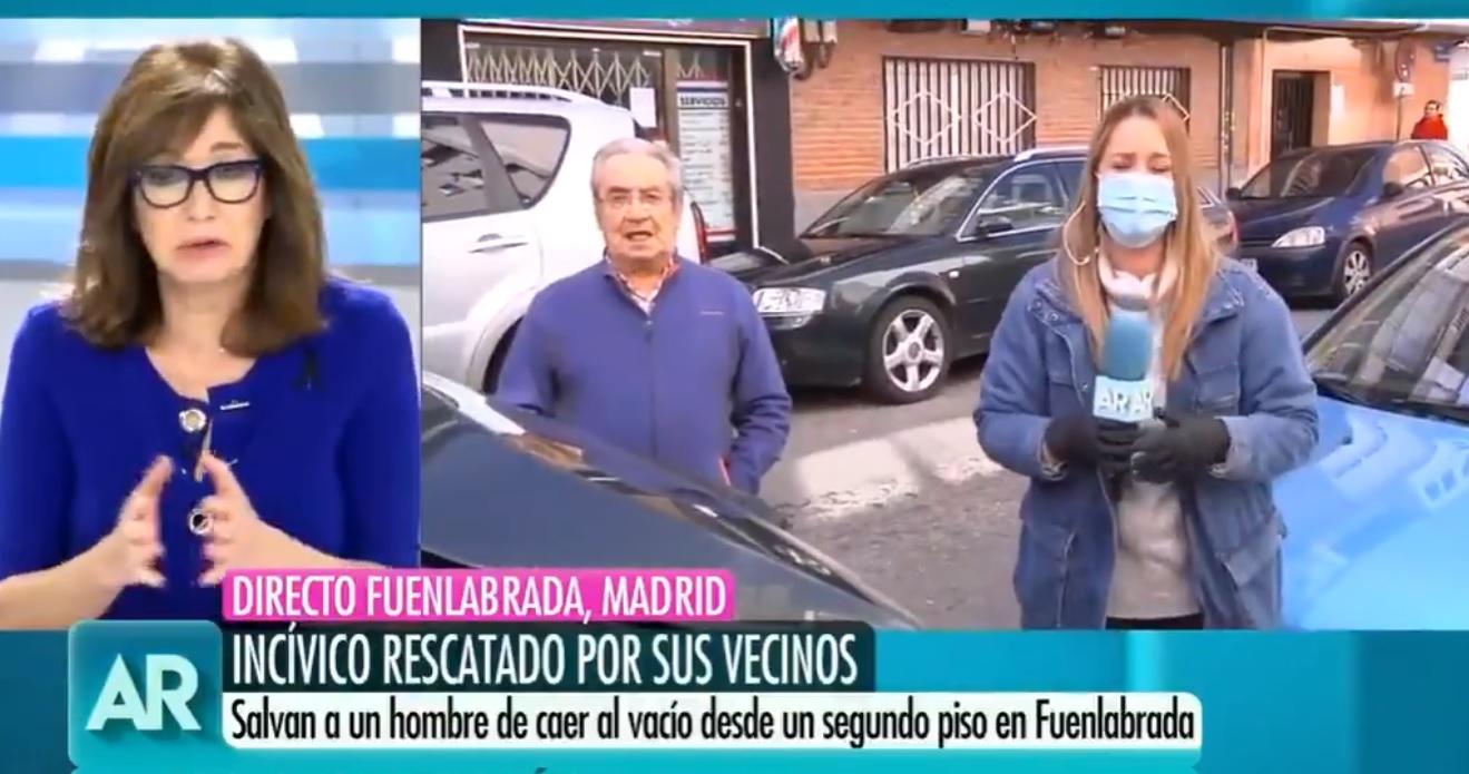 Imagen de la conexión en directo de 'El Programa de Ana Rosa'. Fuente: Mediaset.