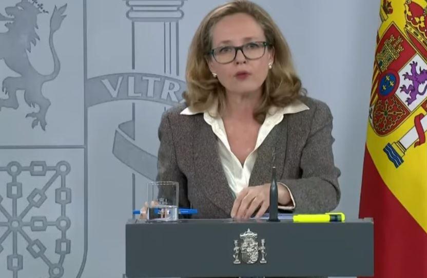 Nadia Calviño, vicepresidenta económica, en la rueda de prensa posterior al Consejo de Ministros