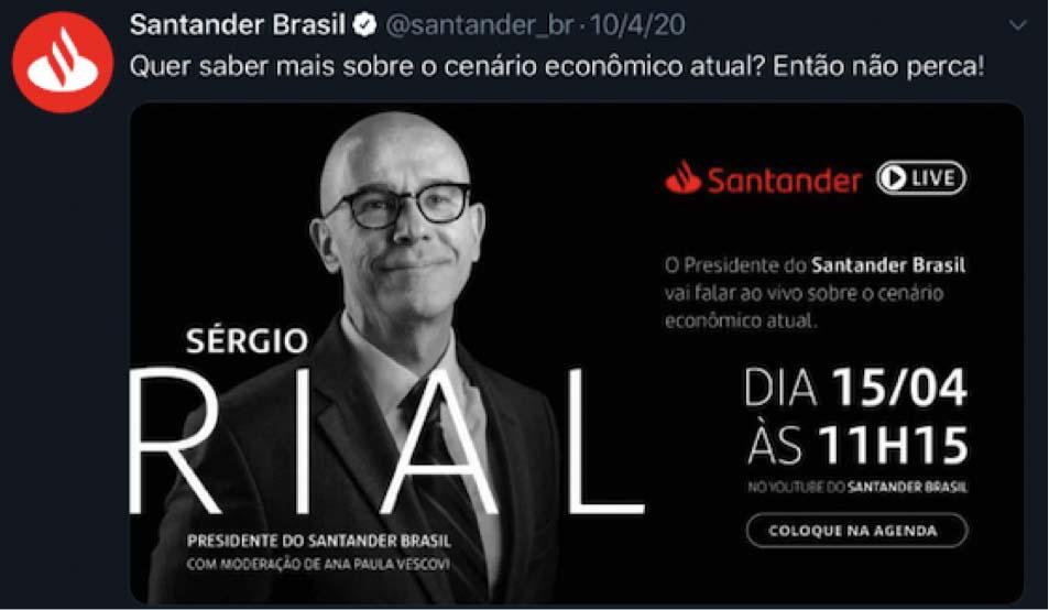 Tuit Banco Santander Brasil