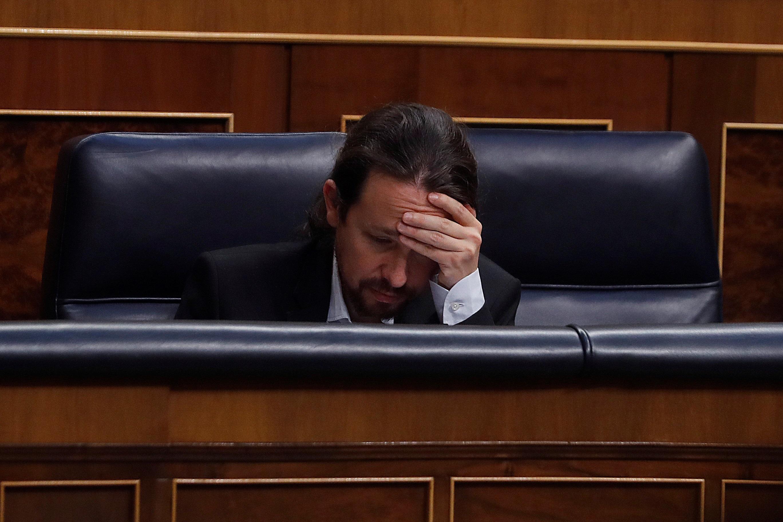 Pablo Iglesias durante la sesión de control al Gobierno en el Congreso. EP