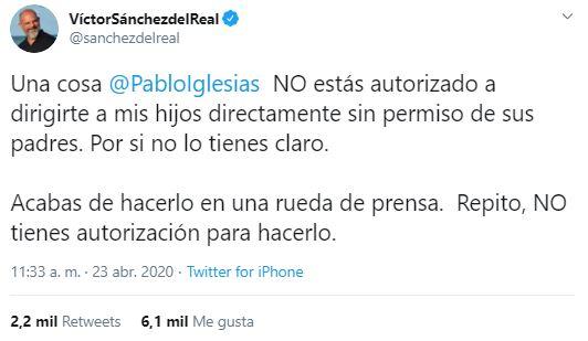 Tuit Víctor Sánchez del Real