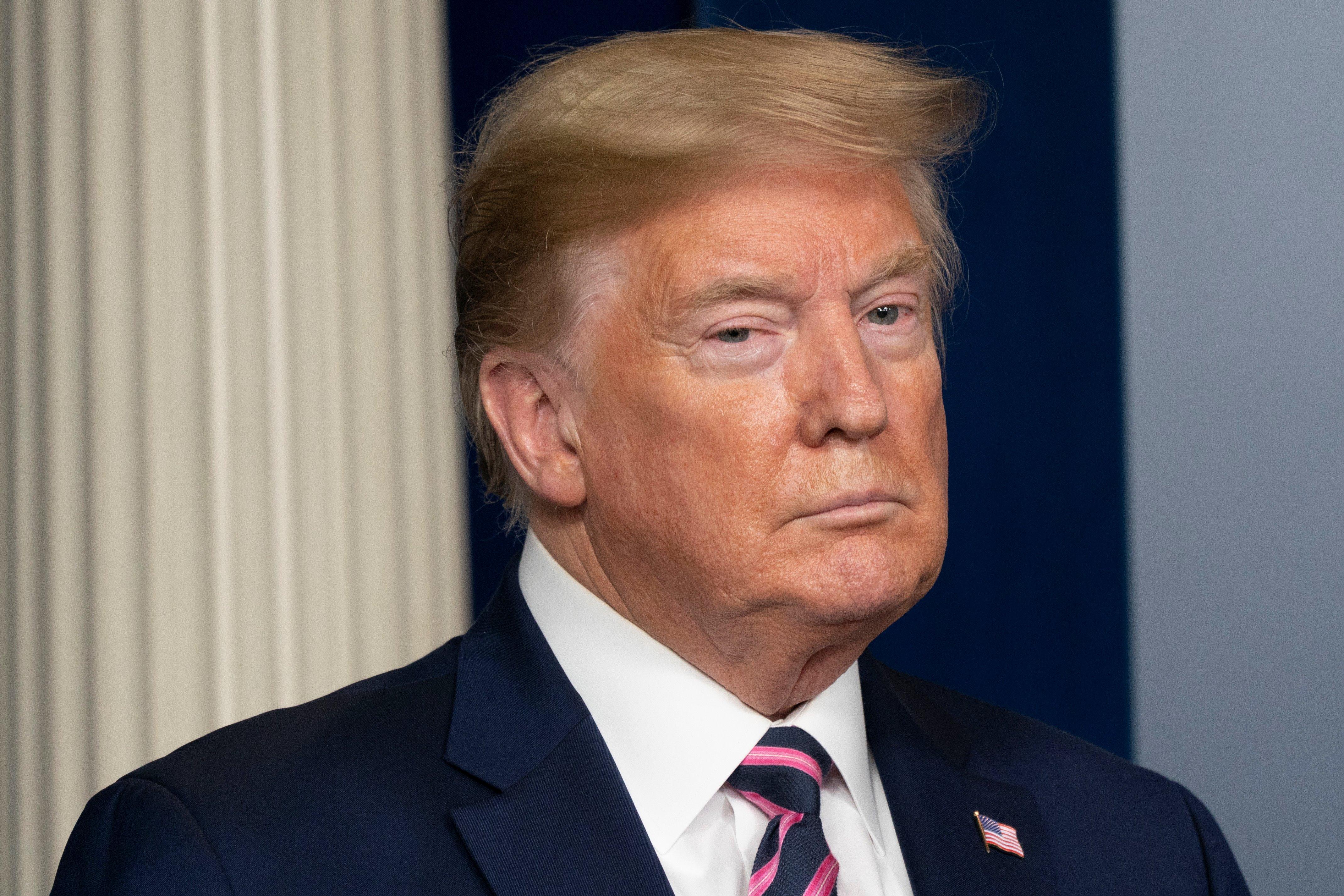 El presidente de los Estados Unidos, Donald Trump, en una rueda de prensa en la Casa Blanca. Fuente: EP.