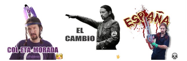 Stickers de Pablo Iglesias en 'Purgar Podemos' (Telegram). 