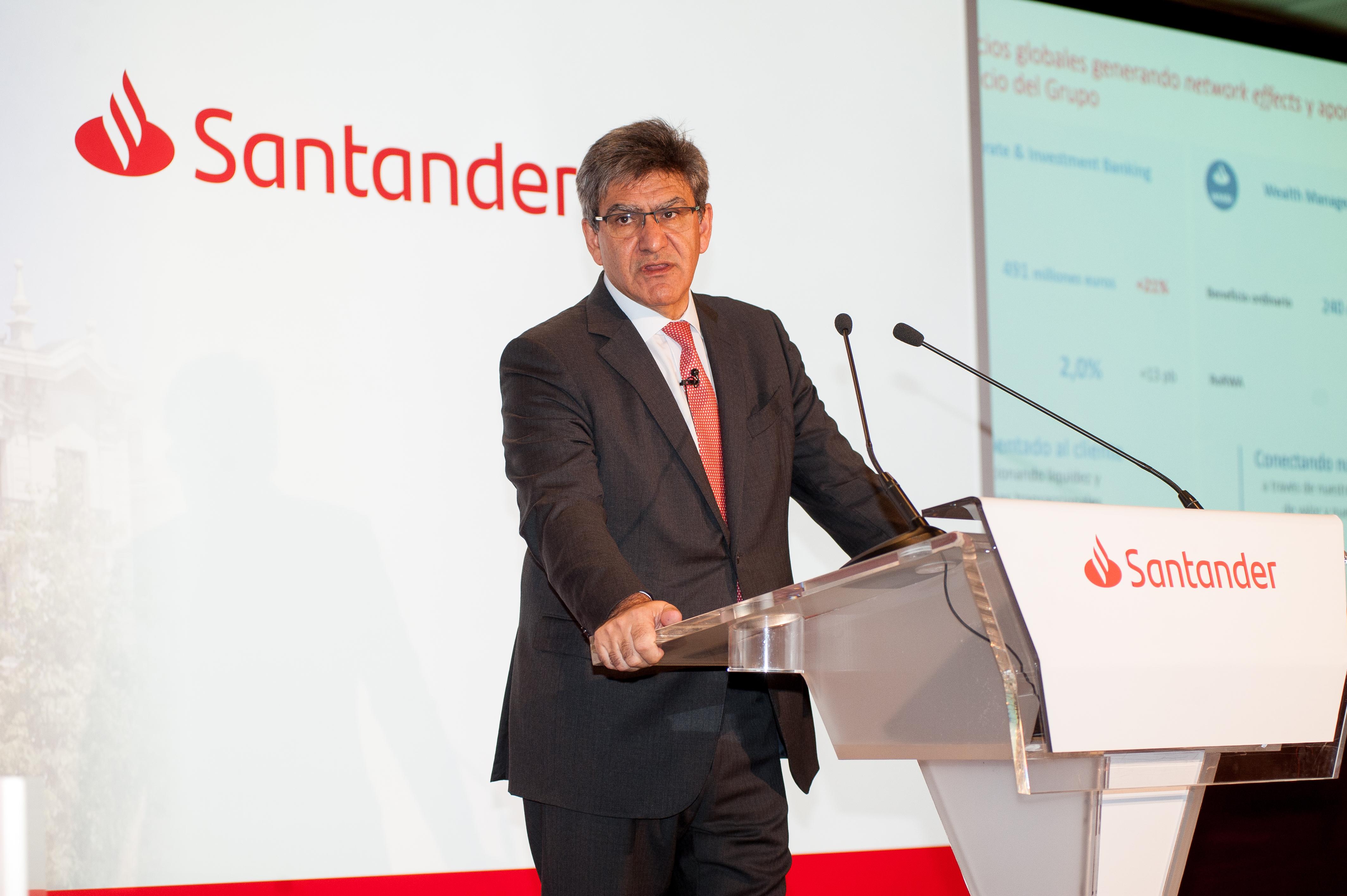José Antonio Álvarez, consejero delegado del Banco Santander, en la presentación de resultados trimestrales