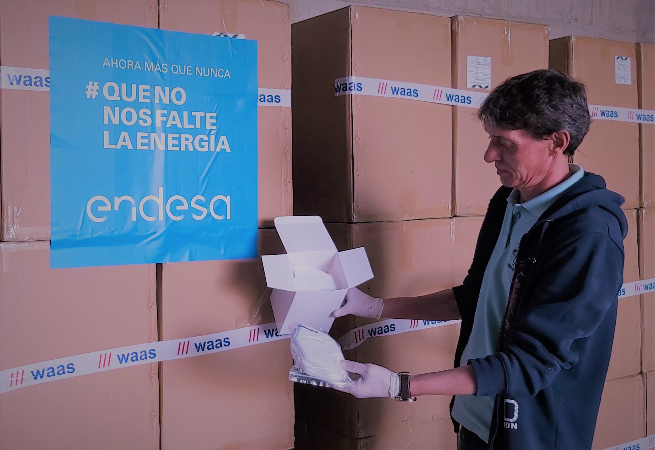 Endesa dona 376.000 mascarillas a Cáritas, a la Fundación Altius y a las comunidades autónomas