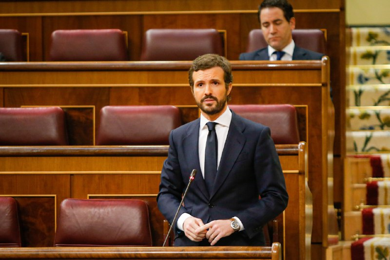 Pablo Casado durante la sesión de control al Gobierno. EP