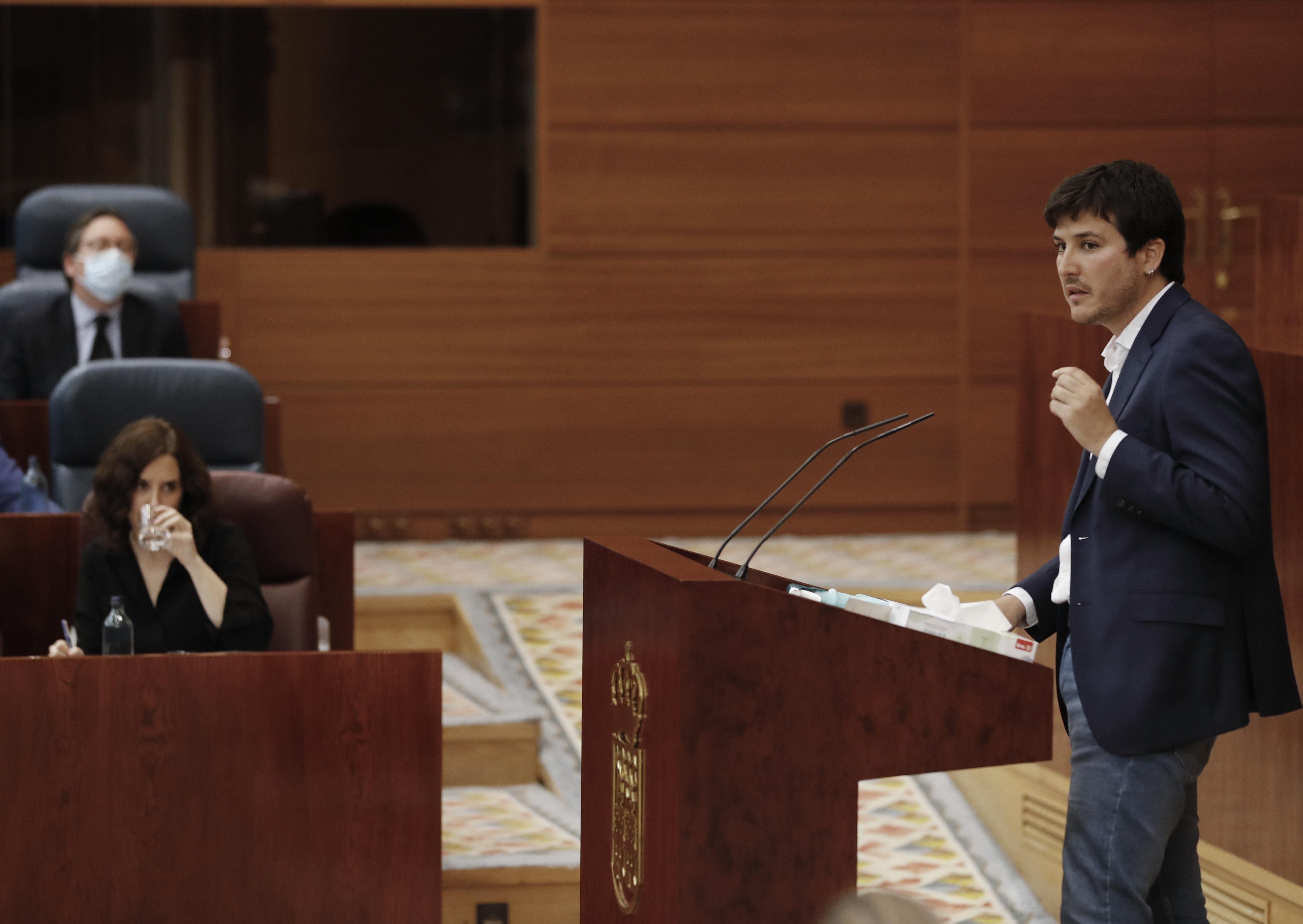 Pablo Gómez Perpinyà denuncia en la Asamblea de Madrid la gestión del Partido Popular