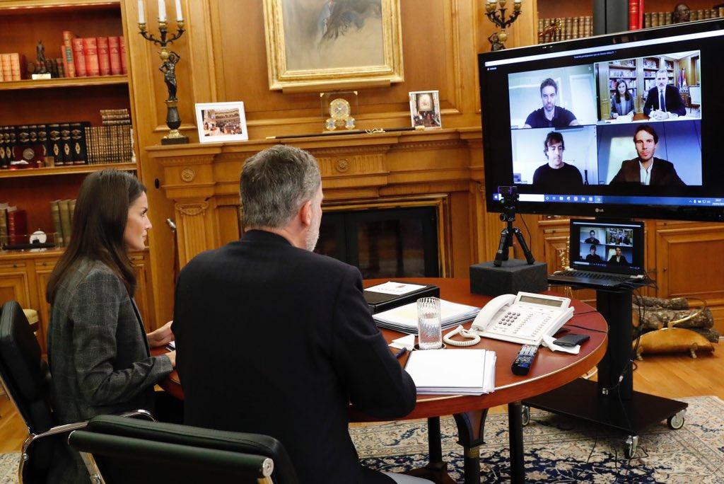 Reunión de Felipe VI y la Reina Letizia con Fernando Alonso, Rafa Nadal y Pau Gasol