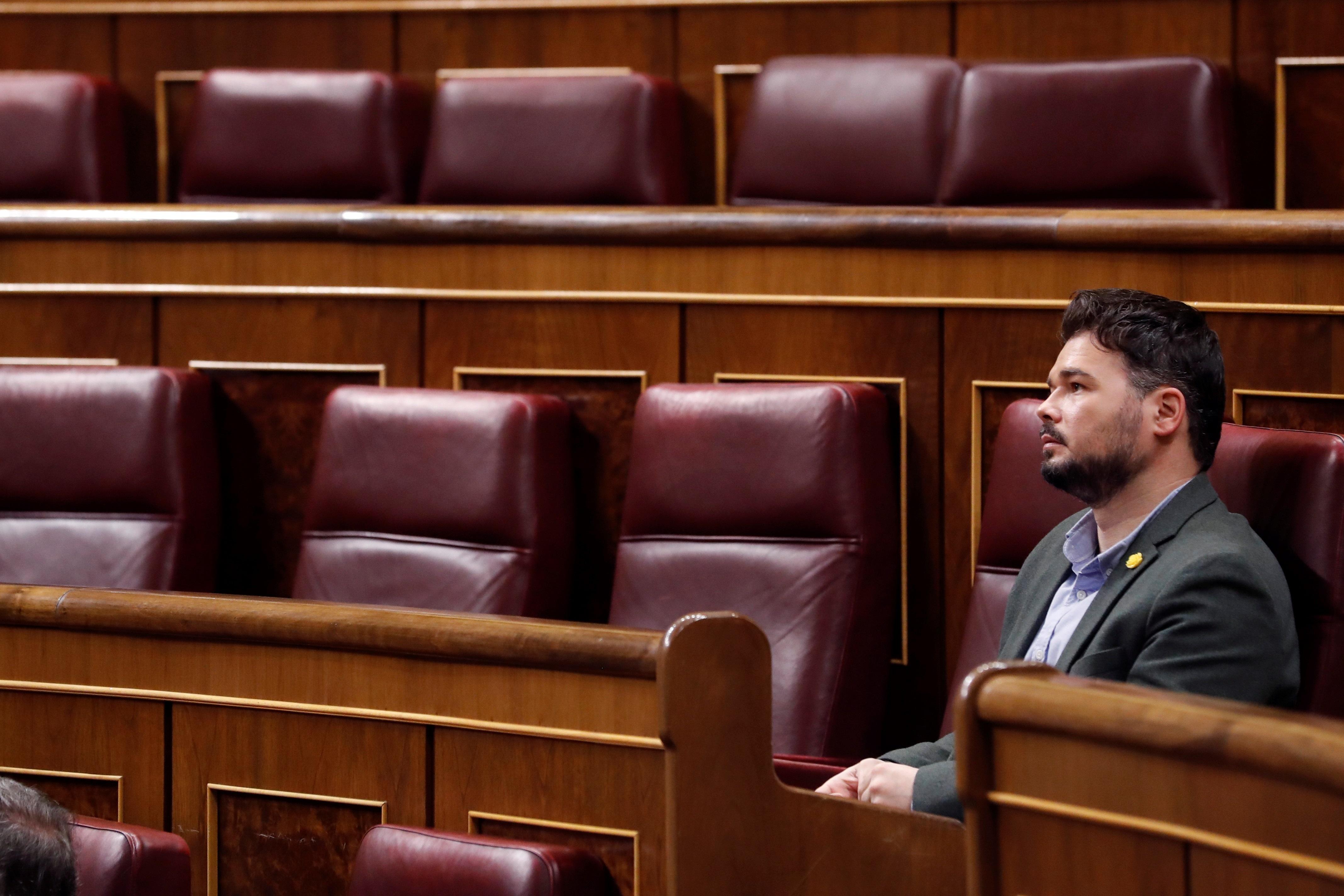 Gabriel Rufián (ERC) durante la sesión de control al Gobierno. EP