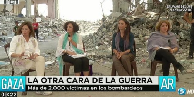Ana Rosa Quintana, acusada de frívola en las redes por utilizar Gaza como un plató televisivo