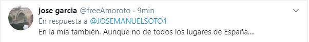 Tuit respondiendo a José Manuel Soto