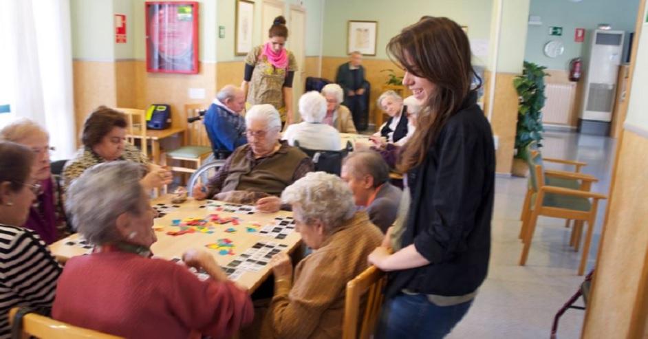 Salón de juegos de la Residencia Nuestra Señora de Gracia, en Tudela. Foto: Lares