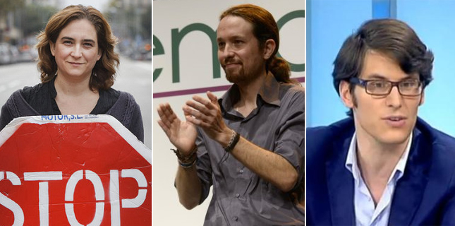  Ada Colau, Pablo Iglesias y Luis Salom