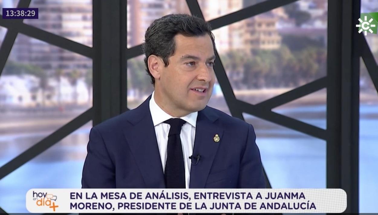 Juanma Moreno, en el programa 'Hoy en día', de Canal Sur.
