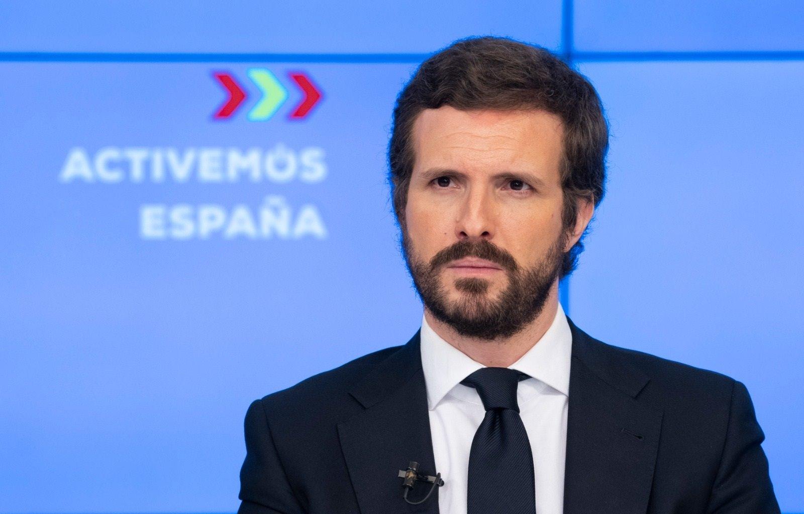 El presidente del Partido Popular, Pablo Casado. Fuente: Europa Press.