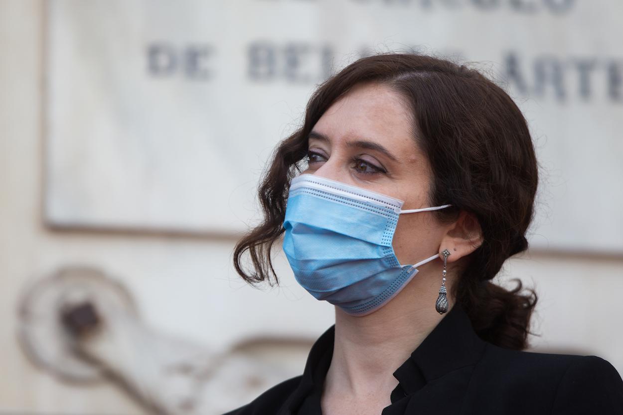 Isabel Díaz Ayuso, Presidenta de la Comunidad de Madrid, durante el acto de homenaje a los héroes del coronavirus