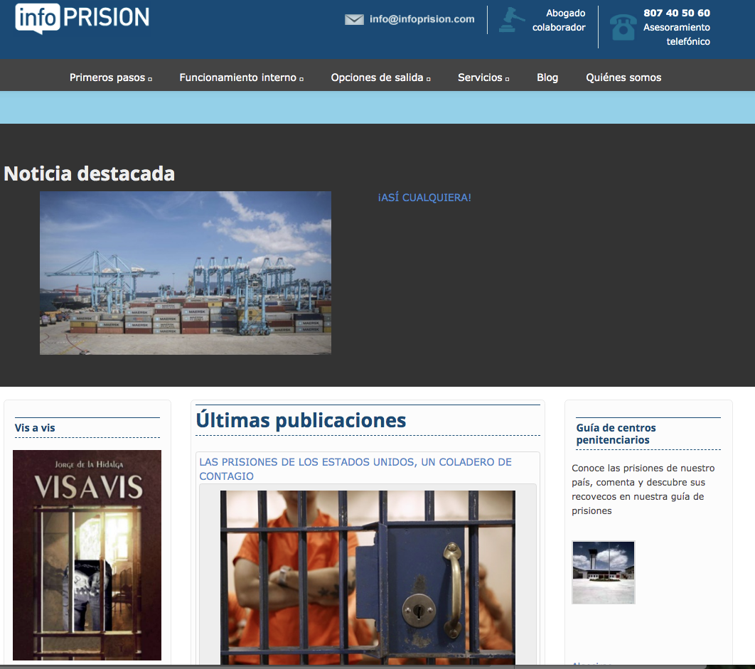 Infoprisión lleva doce años ayudando a las familias de los presos en cárceles españolas