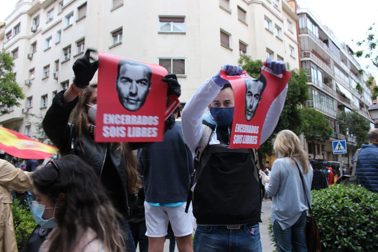 Manifestantes en el barrio de Salamanca