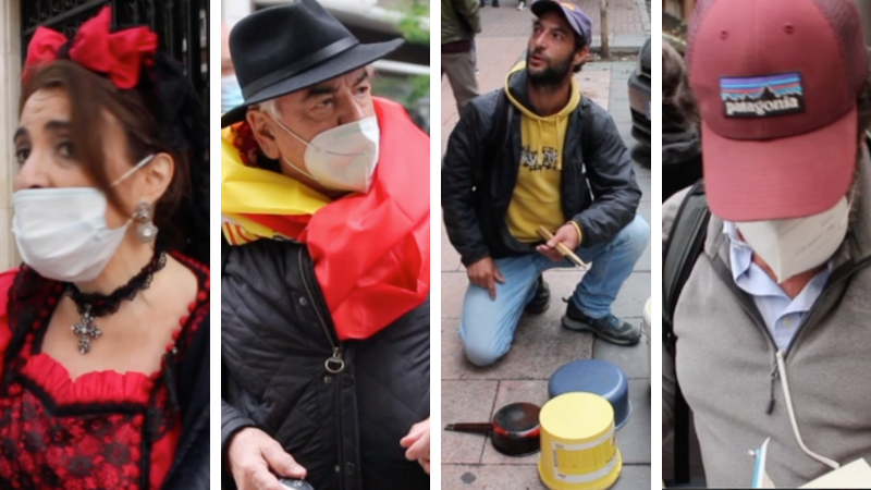 Los vídeos más surrealistas del barrio de Salamanca: una señora de goyesca, un músico de Vox o el peculiar reparto de mascarillas