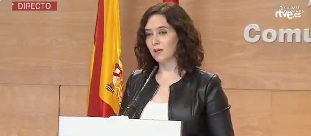 Ayuso acusa en ruda de prensa a Ciudadanos de cometer "un gravísimo delito" penado con cárcel