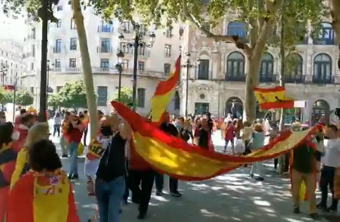 Manifestación en contra del Estado de Alarma en Sevilla