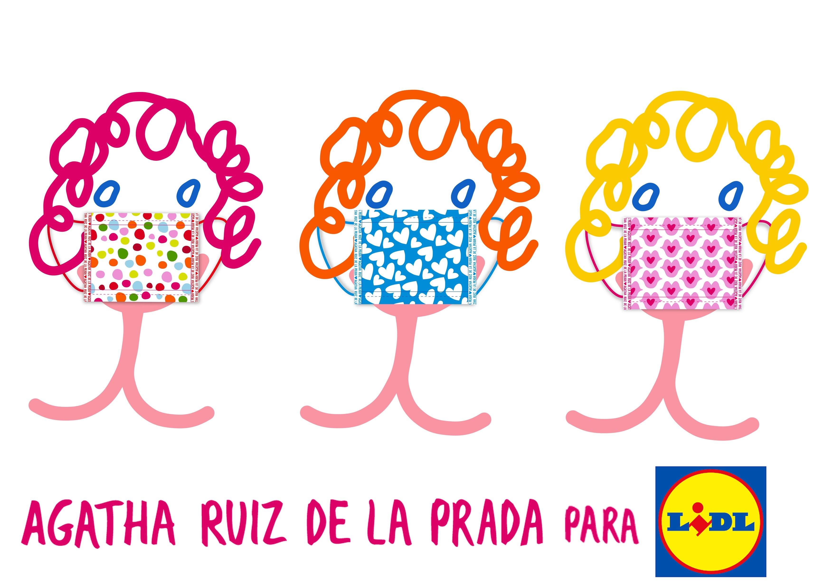 Lidl colabora con Agatha Ruiz de la Prada en su primera colección de mascarillas solidarias