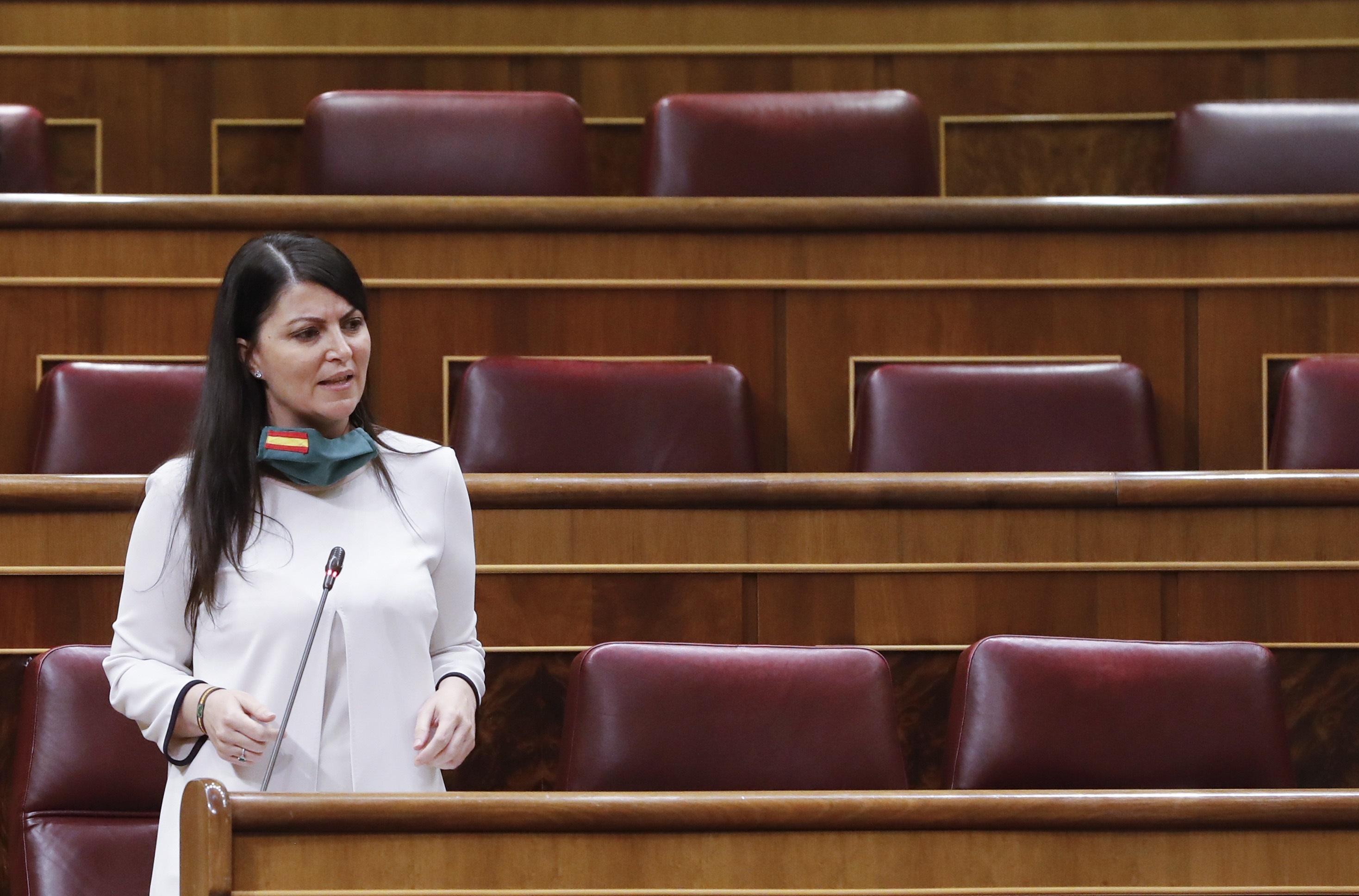 Macarena Olona durante la sesión de control al Gobierno. EP
