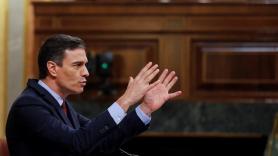 El presidente del Gobierno, Pedro Sánchez, durante el debate sobre la quinta prórroga del estado de alarma