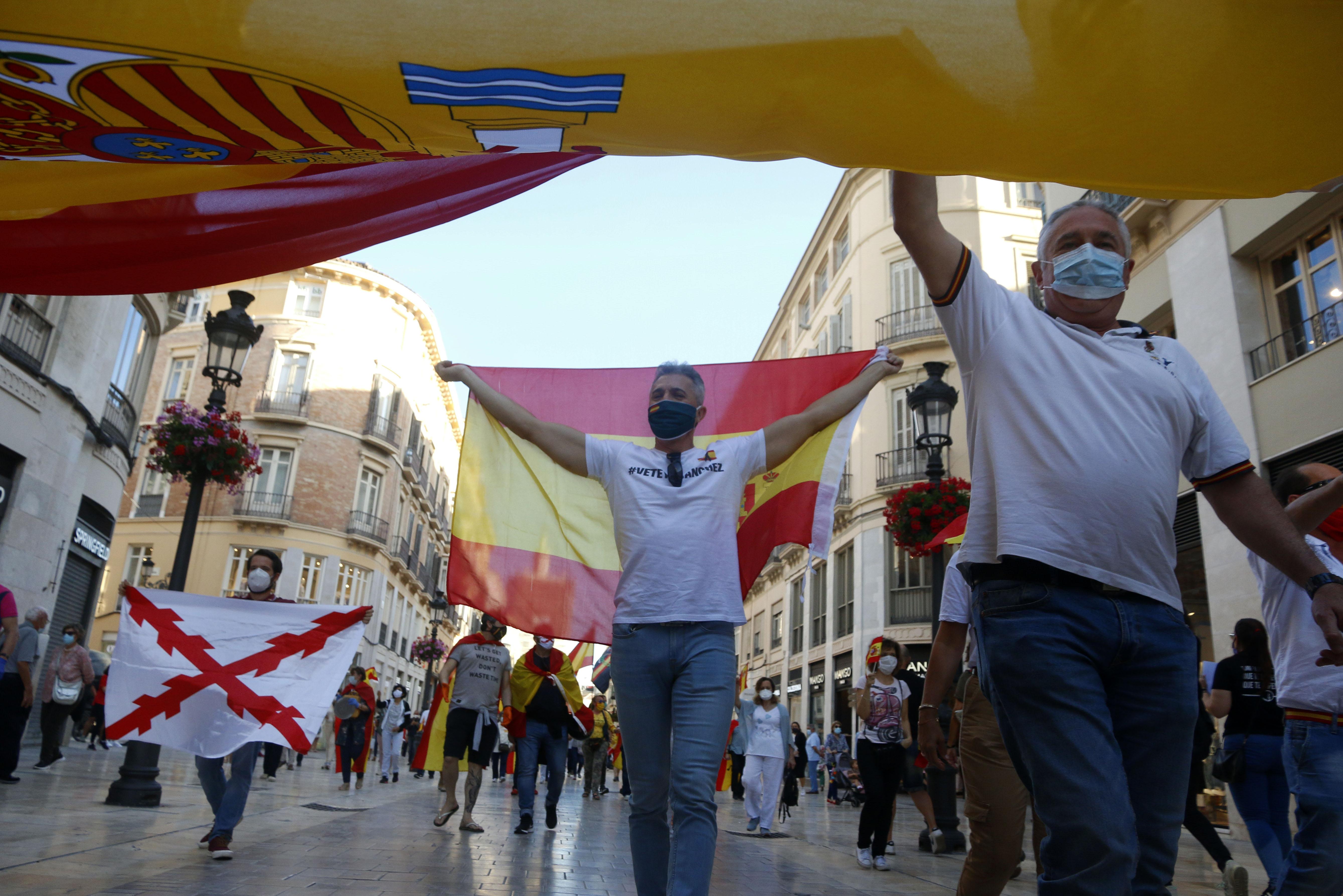 Protestas contra el Gobierno en la calle Larios de Málaga. Europa Press.