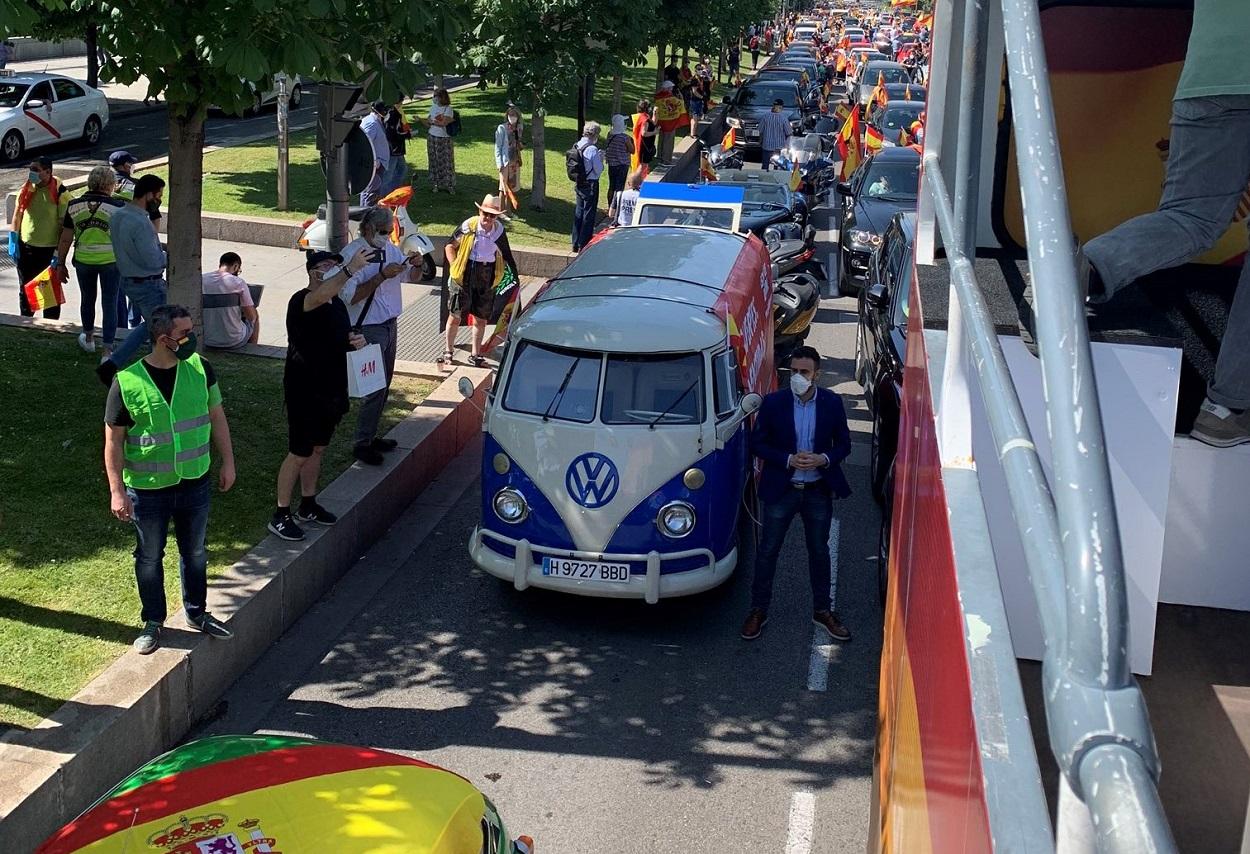 Furgoneta en la manifestación de Vox del sábado 23 de mayo. Twitter