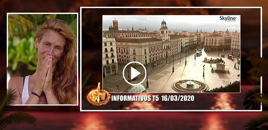 Elena al ver el vídeo sobre la pandemia en España