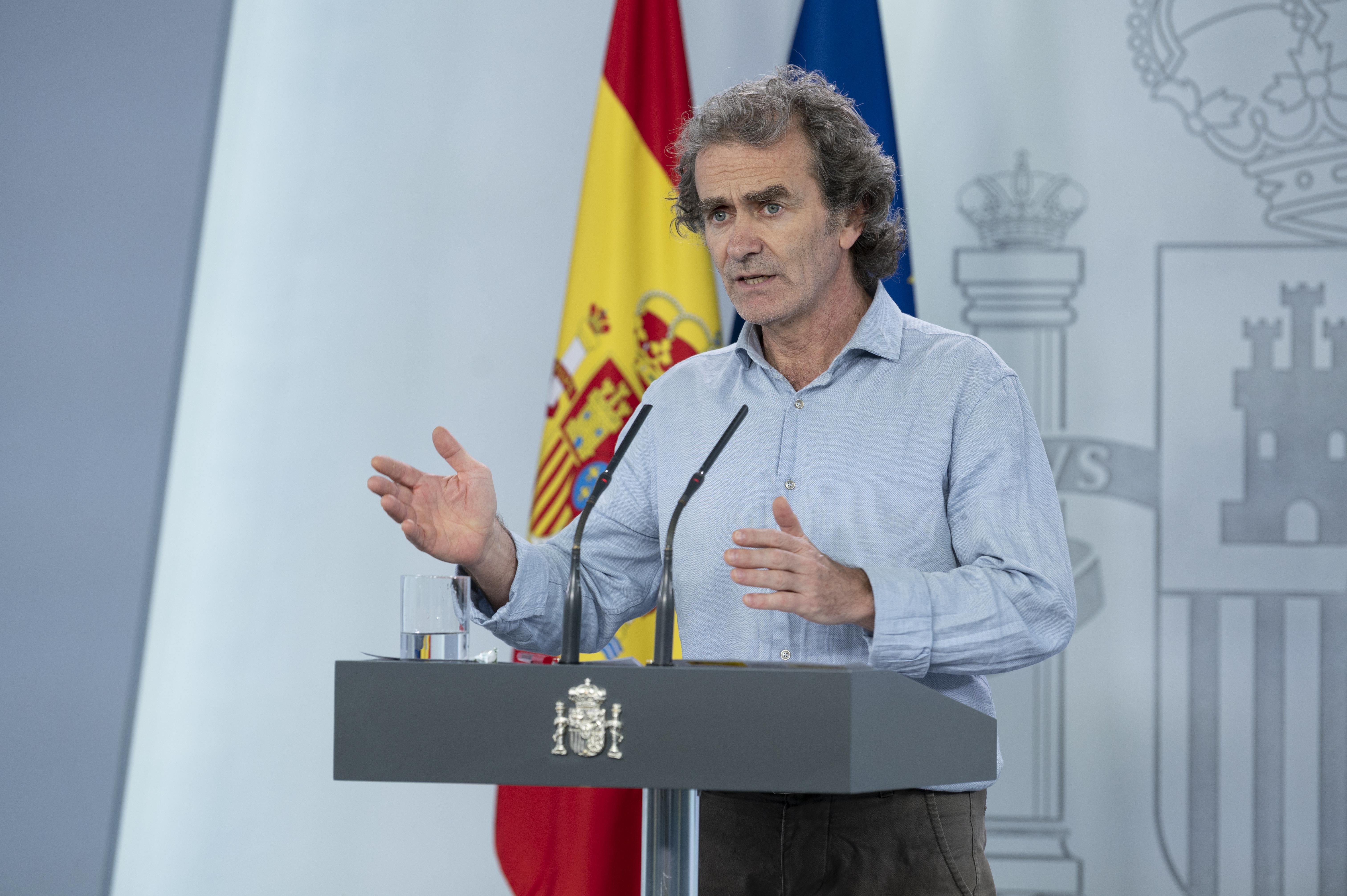 El director del Centro de Coordinación de Alertas Sanitarias, Fernando Simón, durante una rueda de prensa. Europa Press.