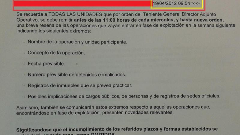 Orden de la DAO para que se informe de todas las investigaciones