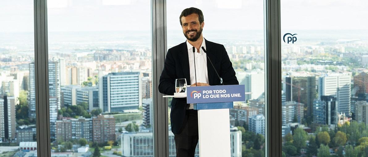 El presidente del PP, Pablo Casado. Fuente PP