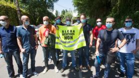 Trabajadores de Alcoa en la manifestación por el despido colectivo - Europa Press