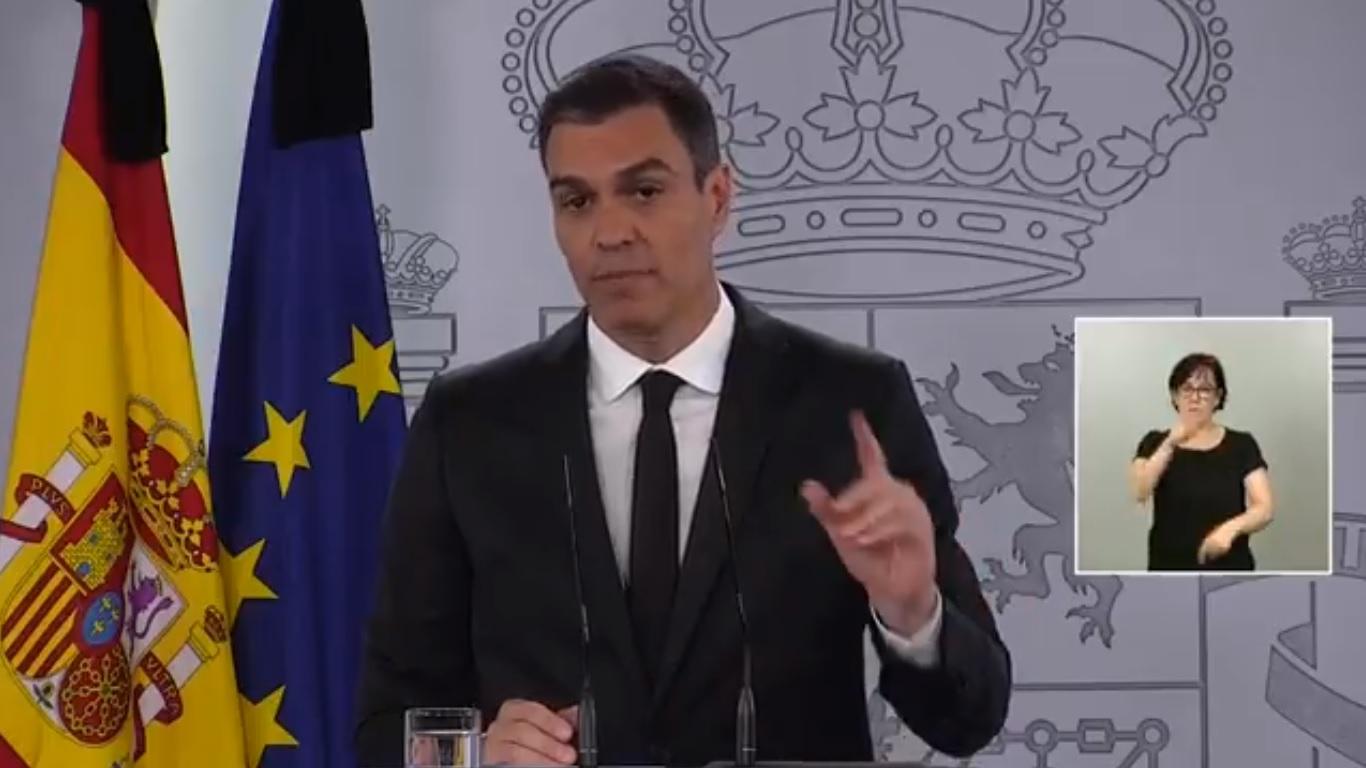 Sánchez durante una rueda de prensa. 