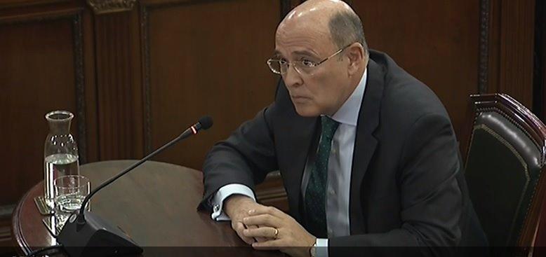 El coronel Pérez de los Cobos durante su declaración ante la Audiencia Nacional en el juicio por el procés. Fuente: EP.