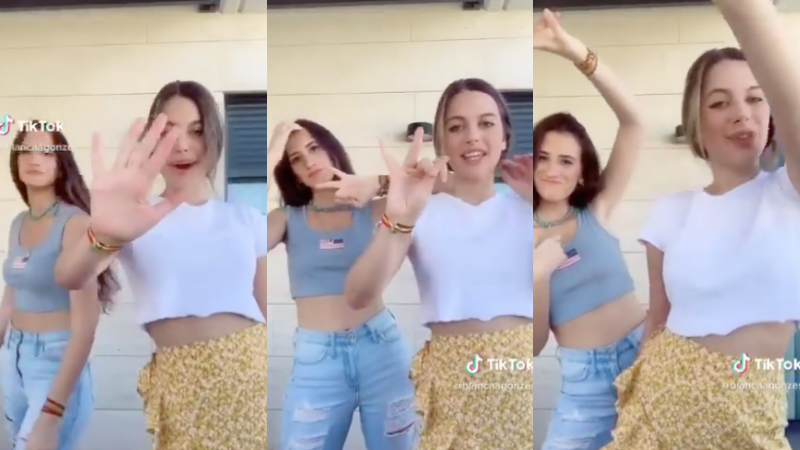 Momentos del vídeo viral de Tik Tok de dos seguidoras de Vox