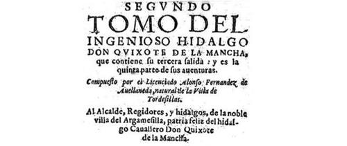 Portada del Quijote apócrifo de Avellaneda