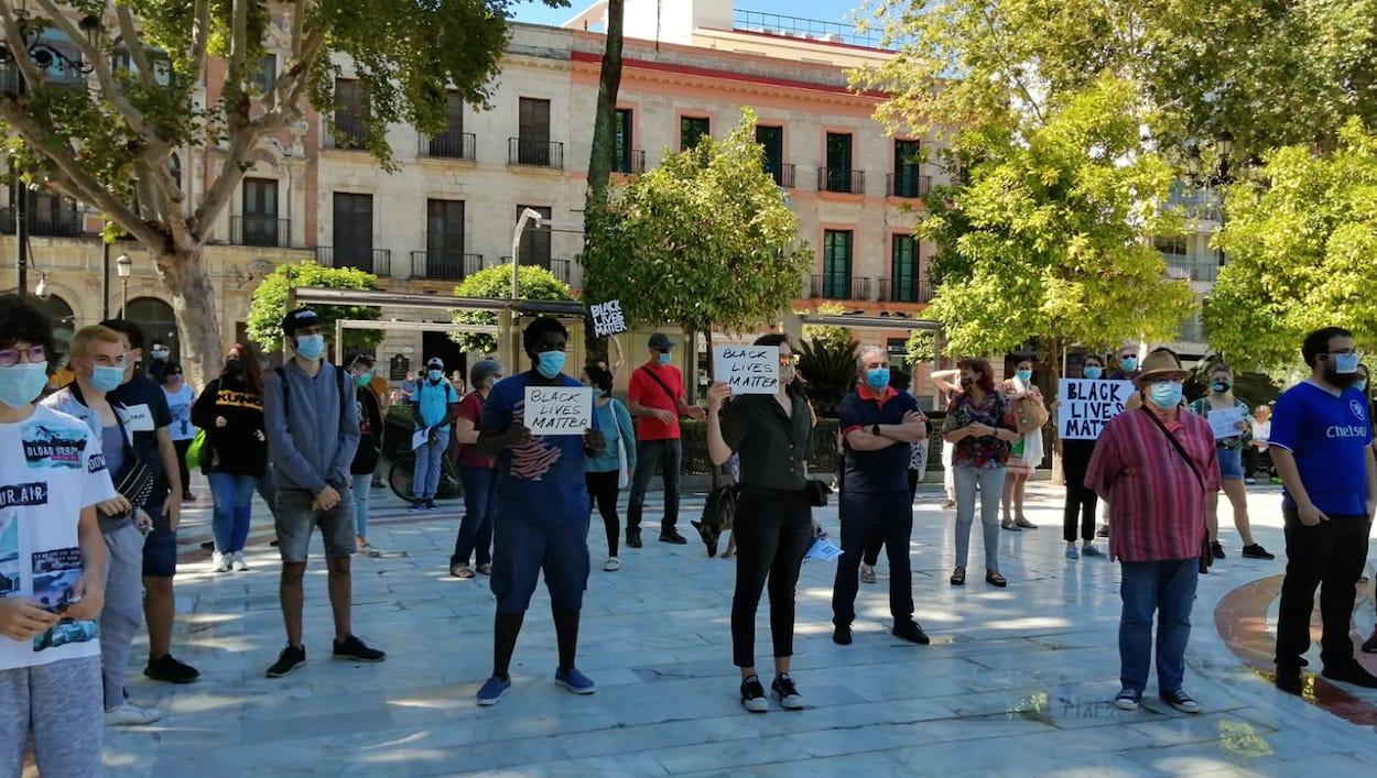 Protesta contra el racismo en Sevilla.